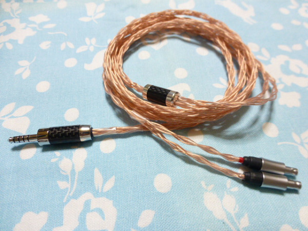 SENNHEISER HD800 HD820 Cascade MOGAMI 2944 八芯 ブレイド 編み込み 200cm 長め 4.4mm5極 FURUTECH CF-7445(R) (黒スリーブ可) Campfire