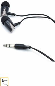Japan Trust Technology JSC-033BK Metallic Color Stereo In-Ear Earphones, Black