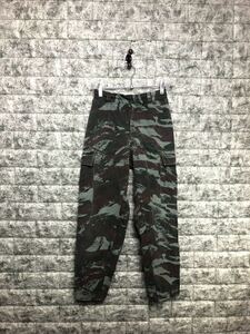 1970s valuable . lady's size France army Lizard duck Vintage hunting camouflage cargo pants Tiger stripe 60cm 60s