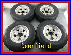 ■ 中古タイヤホイール■　Deer Field 16インチ 8J +5 6H 139.7 BRIDGESTONE DM-V2 265/70R16 112Q 深リム 4WD 激安 送料無料 J281