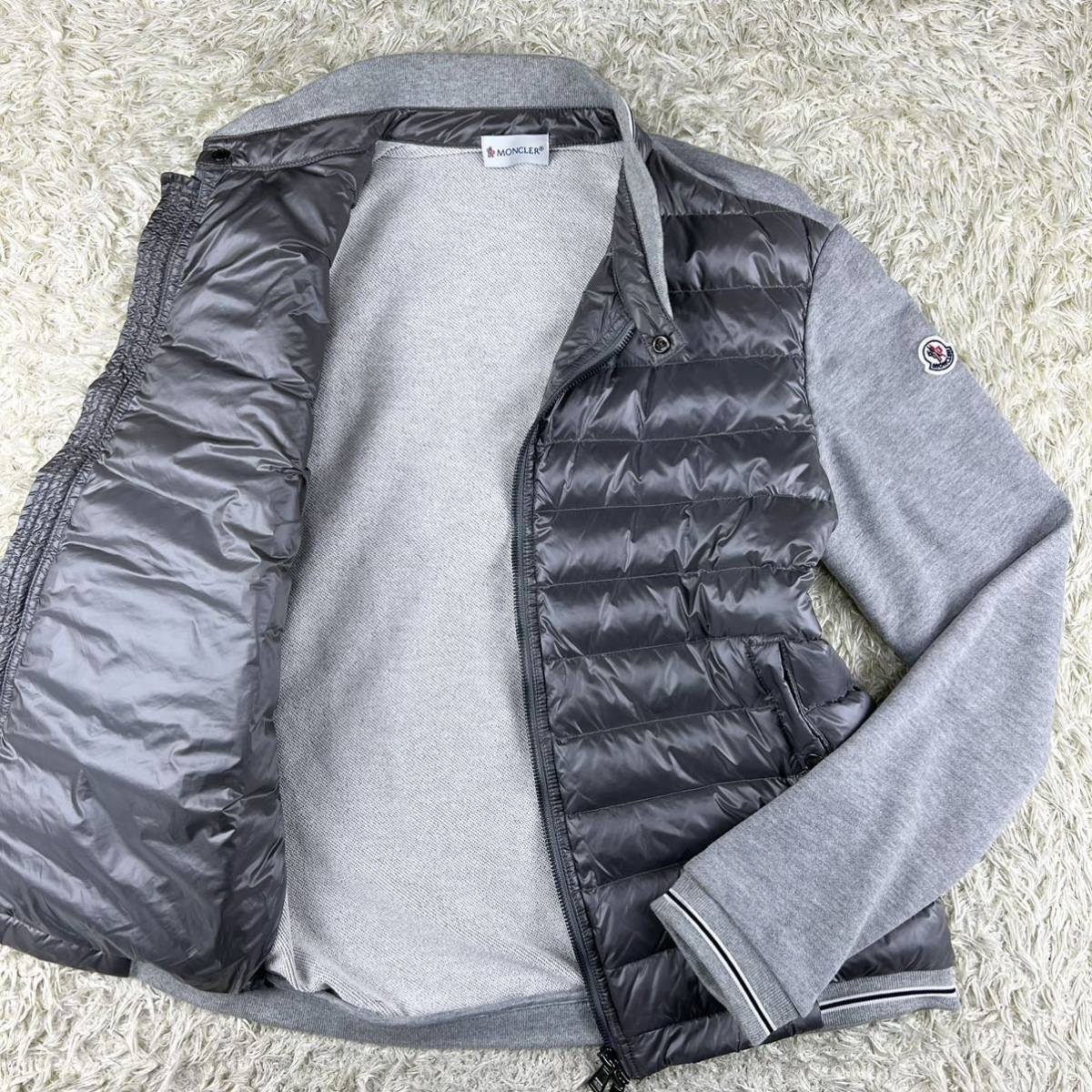 モンクレール MAGLIA ロゴワッペン コットン切替 ダウン コンビ