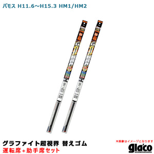 ガラコワイパー グラファイト超視界 替えゴム 車種別セット バモス H11.6～H15.3 HM1/HM2 運転席+助手席 ソフト99