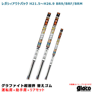 ガラコワイパー 超視界 替えゴム 車種別セット レガシィアウトバック H21.5～H26.9 BR9/BRF/BRM 運転席+助手席+リア ソフト99