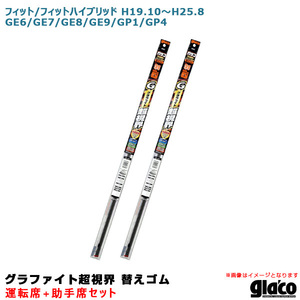 ガラコワイパー 超視界 替えゴム 車種別セット フィット/ハイブリッド H19.10～H25.8 GE6/GE7/GE8/GE9/GP1/GP4 運転席+助手席 ソフト99