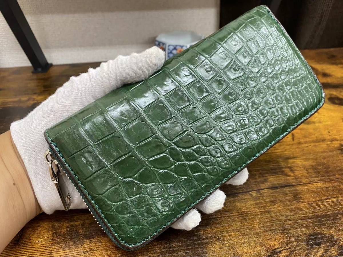 ベストセラー 新品アルムコ クロコダイル ウォレットポシェット 長財布