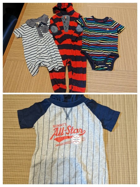 Baby GAP、CARTER'S ロンパース4枚セット 18month 80cm ラルフローレン ダブルビー ワスク