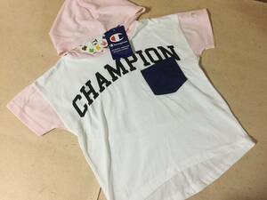 [ including in a package un- possible!][Champion] short sleeves Parker *110* white × pink * with pocket 