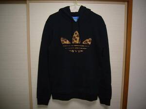  Adidas te Caro go pull over Parker black × leopard print S size 