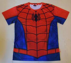 スパイダーマン Ｔシャツ Lサイズ (速乾 marvel アメコミ コスプレ spiderman マーベル ハロウィン 仮装