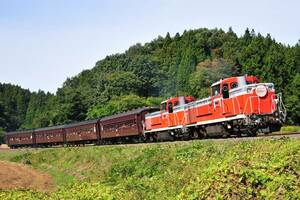 鉄道 デジ 写真 画像 ＜磐越東線全線開通100周年記念号＞ DE10重連 旧型客車 特製HM付き 1