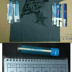 水樹奈々LIVE 2012 限定Tシャツ(S)+ペンライト6種(2010～2015) +S.C.NANA NET携帯箸+WEEKLY CHECK FILE セット