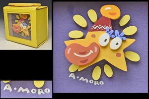 【オブジェ】 A・MORO 在銘 アーティスト作品 『カセットケースの中のスター』