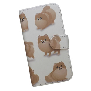 BASIO active SHG09　スマホケース 手帳型 プリントケース 犬 ポメラニアン 動物 キャラクター かわいい