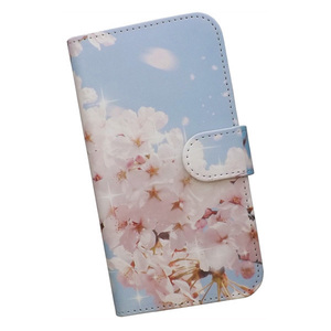 Xperia Ace III SO-53C/SOG08/A203SO　スマホケース 手帳型 プリントケース 花 桜 青空 春 キラキラ