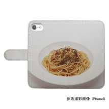 Xperia Ace III SO-53C/SOG08/A203SO　スマホケース 手帳型 プリントケース ペペロンチーノ パスタ フード 食べ物_画像2