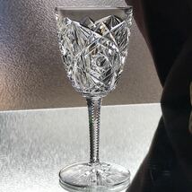 輝くオールドバカラBACCARAT ラグニーLAGNYクリスタルワイングラス フランスFrance 繊細なカッティング_画像3