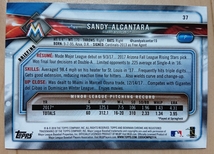 ★RC ルーキー SANDY ALCANTARA BOWMAN 2018 #37 MLB メジャーリーグ ROOKIE CARD サンディ アルカンターラ MIAMI MARLINS マーリンズ_画像2