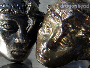 tDragon Head Two Face Silver 925 Dragon head дракон голова кольцо полнолуние . Taro парные sterling серебряный two лицо палец на ноге лицо 