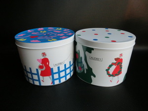 【ゆ遠ー348】　オードリー　バレンタイン＆クリスマス柄　スペシャル缶　Ｍサイズ　空き缶２個セット