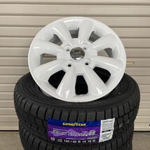 ララパームKC-8◆新品スタッドレス◆155/65R14◆グッドイヤーアイスナビ8◆NBOXタントワゴンRラパンアルトトスペーシア　ホワイト◆_画像2