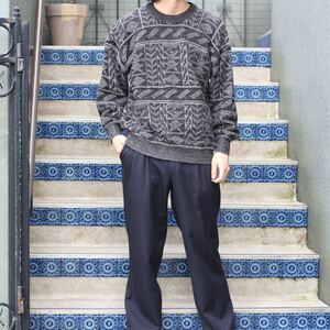 RETRO VINTAGE CITY HOUSE PATTERNED ALL OVER KNIT/レトロ古着総柄ニット