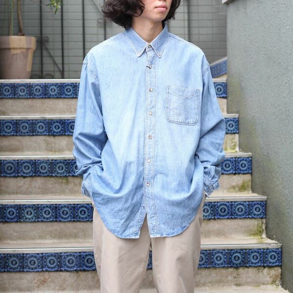 USA VINTAGE GAP DENIM BD SHIRT/アメリカ古着オールドギャップボタンダウンデニムシャツ