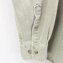 USA VINTAGE BAND COLLAR DENIM OVER DESIGN SHIRT/アメリカ古着バンドカラーデニムオーバーデザインシャツ_画像8