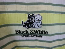 【感謝セール】【美品】Black&White(ブラック&ホワイト) ポロシャツ 黄緑ボーダー レディース M ゴルフウェア 2008-0238 中古_画像2