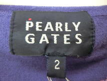 【感謝セール】PEARLY GATES(パーリーゲイツ) アンダーシャツ 紫ピンク レディース 2 ゴルフウェア 2107-0139 中古_画像2