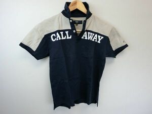 【感謝セール】Callaway(キャロウェイ) ポロシャツ 紺×ベージュ レディース 150 ゴルフウェア 1902-0488 中古