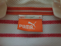 【感謝セール】PUMA GOLF(プーマゴルフ) ポロシャツ 白赤ボーダー レディース 0 ゴルフウェア 2105-0378 中古_画像3