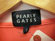 【感謝セール】【美品】PEARLY GATES(パーリーゲイツ) ハーフジップポロシャツ サーモンピンク レディース 0 ゴルフウェア 1902-1390 中古_画像5