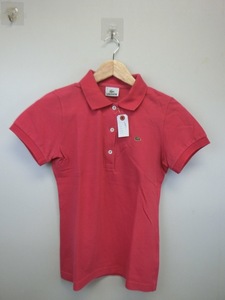 【感謝セール】LACOSTE(ラコステ) ポロシャツ ピンク レディース 38 ゴルフウェア 1909-0553 中古