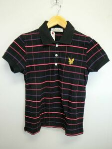 【感謝セール】Lyle & Scott(ライルアンドスコット) ポロシャツ 黒ピンク レディース 不明 ゴルフウェア 1910-1056 中古