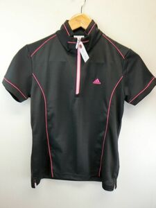 【感謝セール】adidas(アディダス) ハーフジップシャツ 黒×ピンク レディース M ゴルフウェア 1905-1594 中古