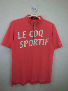 【感謝セール】le coq sportif(ルコックスポルティフ) ハーフジップシャツ ピンク メンズ L ゴルフウェア 2103-0576 中古