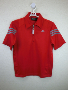 【感謝セール】adidas(アディダス) ハーフジップシャツ 赤 レディース S/P ゴルフウェア 2103-0590 中古