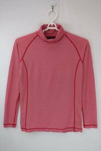 【感謝セール】Munsingwear(マンシングウェア) ハイネックシャツ ピンクボーダー柄 レディース M ゴルフウェア 2201-0084 中古