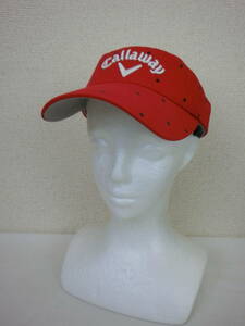 【感謝セール】Callaway(キャロウェイ) サンバイザー 赤 メンズ フリーサイズ ゴルフ用品 2103-0459 中古