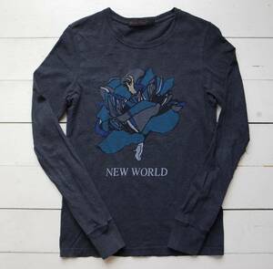 UNDERCOVER undercover NEW WORLD rose cut and sewn gray 1 long sleeve T-shirt made in Japan 