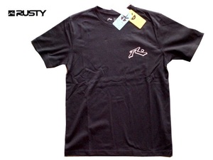 【サーフブランド半袖Tシャツクイックドライ吸汗.速乾】RUSTY◆メンズUVカットＴシャツ◆493BKSXL