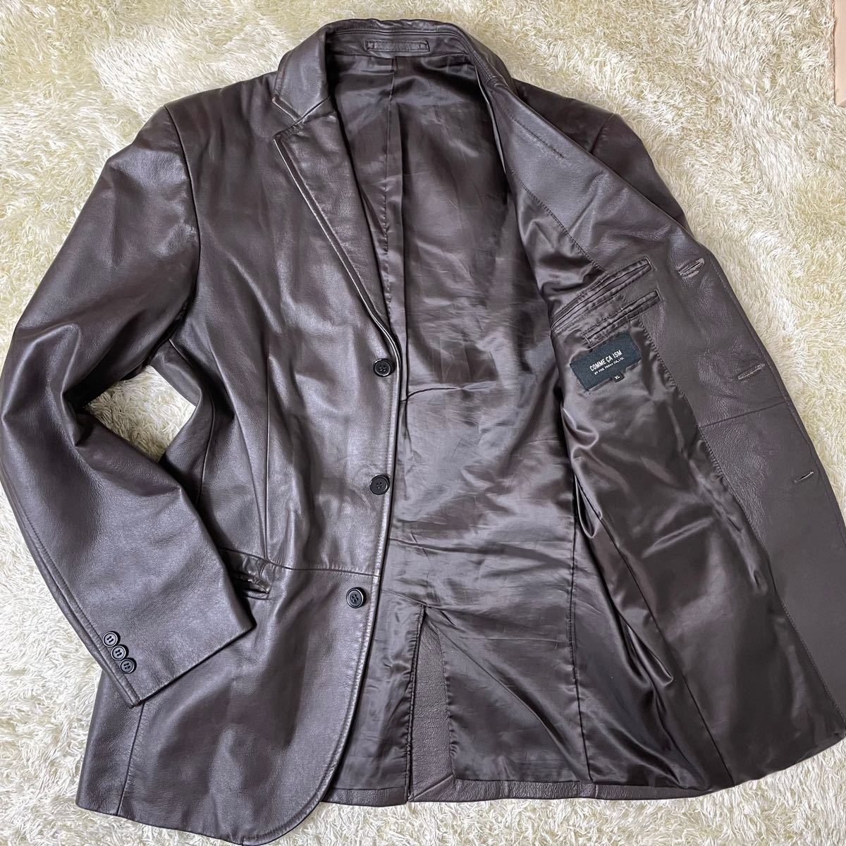 注目ショップ COMME CA ダブルライダース MEN//ラムレザー ライダース 安心価格 新品コムサメン ラムレザージャケット 定価64,900円 Lサイズ ネイビー テーラードジャケット