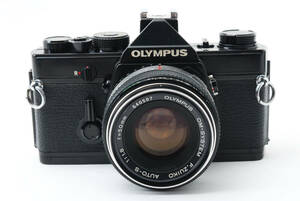 [良品] オリンパス Olympus OM-1 黒 ボディ 一眼レフカメラ OM-System F.Zuiko Auto-S f/1.8 50mm 1067057