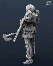 【新品】1/35 パワースーツを身に付けた盗賊団の美少女首領 未塗装 レジン製 組み立て キット フィギュア プラモデル ガレージキット H099_画像4