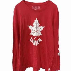 CANADA 長袖Tシャツ XLサイズ ビッグサイズ レッド 古着卸 アメリカ仕入 t2210-3099