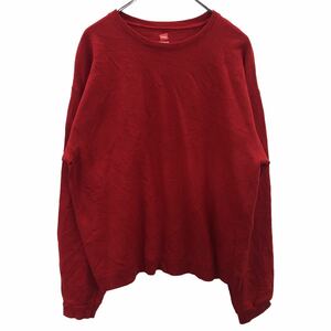 Hanes スウェットトレーナー Mサイズ ヘインズ レッド スポーツ 無地スウェット 古着卸 アメリカ仕入 t2210-3019