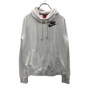 NIKE プルオーバーパーカー Mサイズ ナイキ ホワイト ハイネック ロゴスウェット 古着卸 アメリカ仕入 t2210-3063