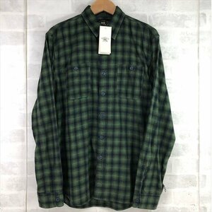 RRL ダブルアールエル タグ付き 長袖 ブラッシュドワークシャツ チェック柄 グリーン SIZE:M MH632022102801