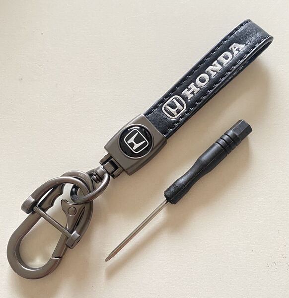 HONDA キーホルダー 金具 高級牛革製 キーリング アクセサリー