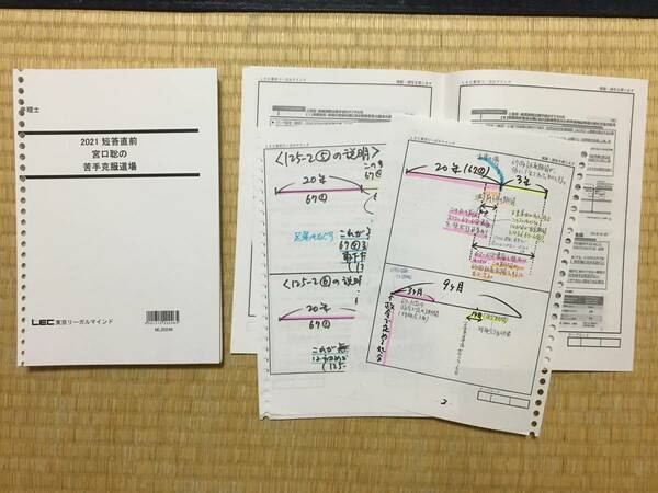 弁理士　LEC　短答直前　宮口聡の苦手克服道場　生講義による書き込みあり